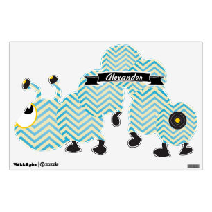 Personalized Aqua and Mint Caterpillar Wall Sticker