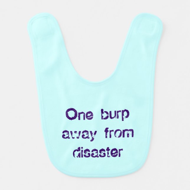 Personalized Aqua Blue Funny Boy's Baby Bib (Front)