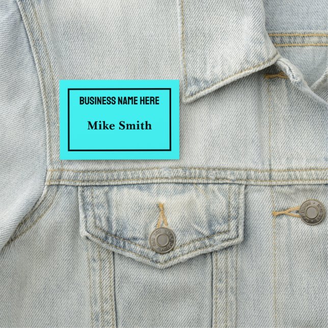 Personalized Aqua Blue Name Badge (In Situ)