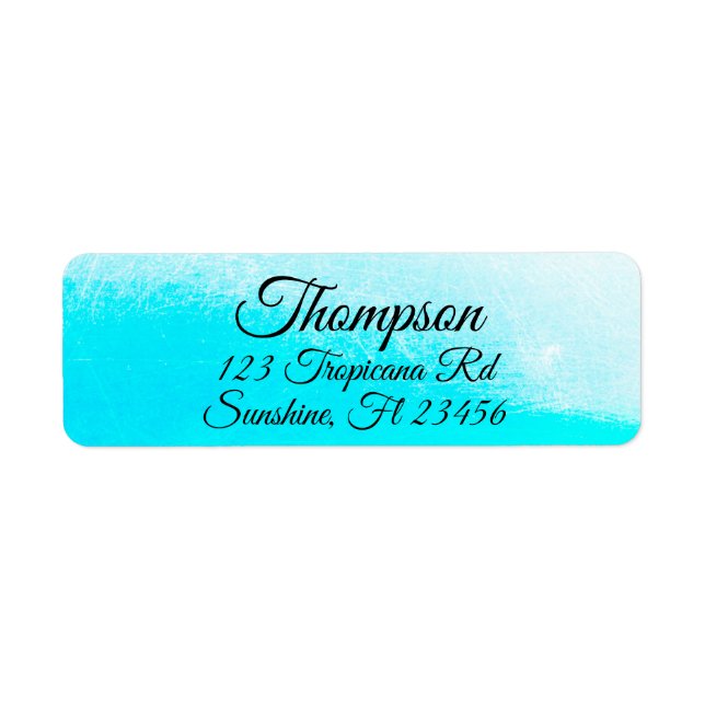Personalized Aqua Blue Return Address Labels (Front)