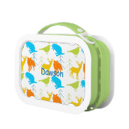 Personalized Aqua Blue Sneaky Fox Bicycle Lunch Box at Zazzle