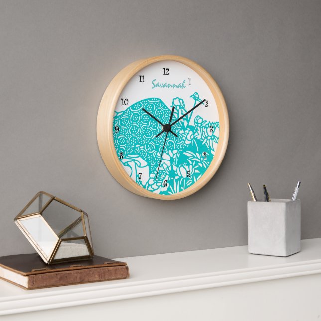 Personalized Aqua Clock-Any Color Wall Clock (Office)