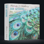 Personalized Aqua Peacock Feathers Wedding Album 3 Ring Binder<br><div class="desc">A beautiful wedding album with your fully customized text,  decorated with a stunning peacock feather ornament with vibrant colors. An original design available exclusively at ©GardenEden online store.</div>