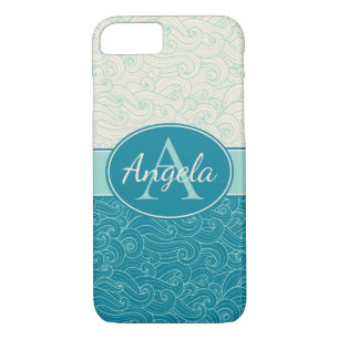 Personalized Aqua Waves iPhone 8/7 Case