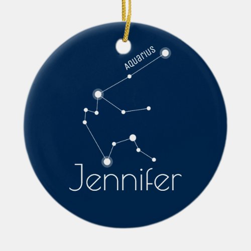 Personalized Aquarius Constellation Ornament