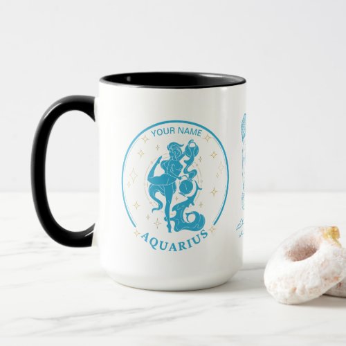 Personalized Aquarius Zodiac 15 oz Coffee Mug