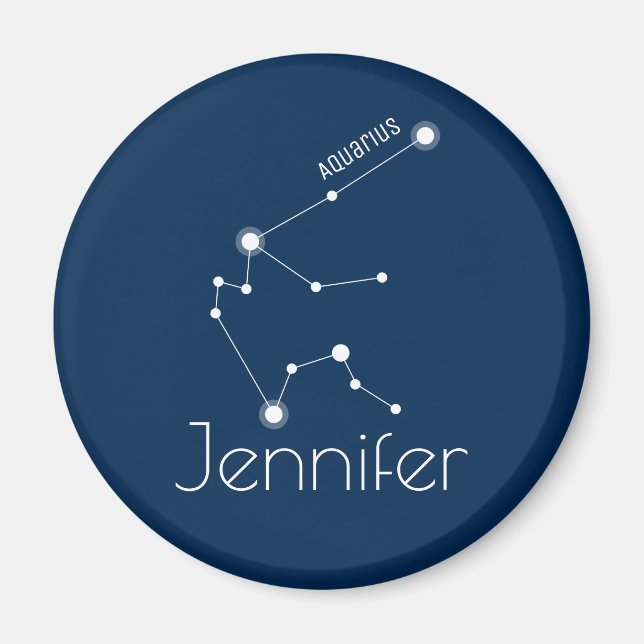 Personalized Aquarius Zodiac Constellation Magnet (Front)