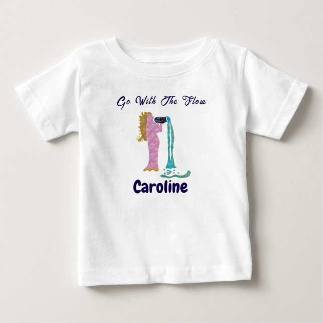 Personalized Aquarius Zodiac Impressionist Toddler Baby T-Shirt (Front)