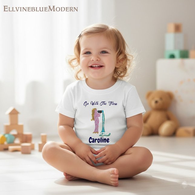 Personalized Aquarius Zodiac Impressionist Toddler Baby T-Shirt (Creator Uploaded)