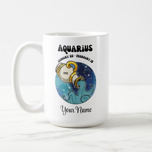 Personalized Aquarius Zodiac sign Coffee Mug