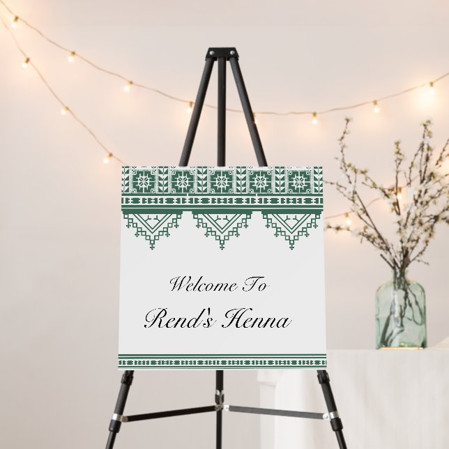 Personalized Arab Palestinian Henna Sign in Green (In Situ (Stand))