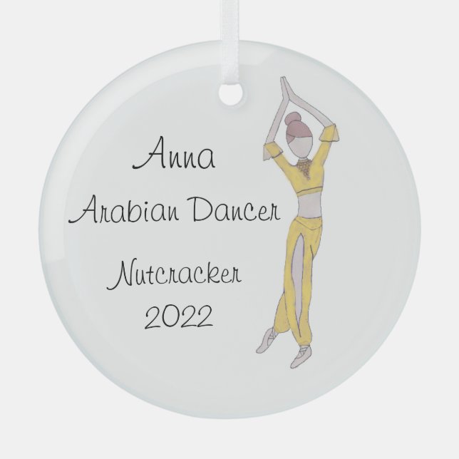 Personalized Arabian Keepsake Glass Ornament (Front)