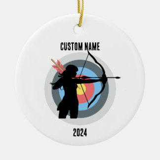 Personalized Archery Girl Christmas Ornament