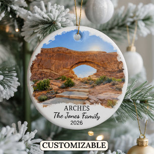 Personalized Arches National Park Ornament, Utah Ceramic Ornament