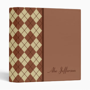 Personalized Argyle Binder