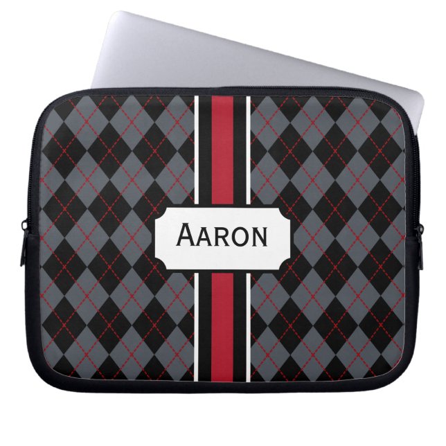 Personalized Argyle Laptop Bag (Front)