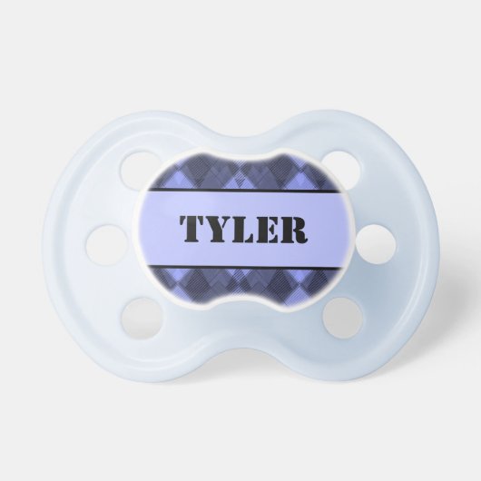 Personalized Argyle Pattern Pacifier (Front)
