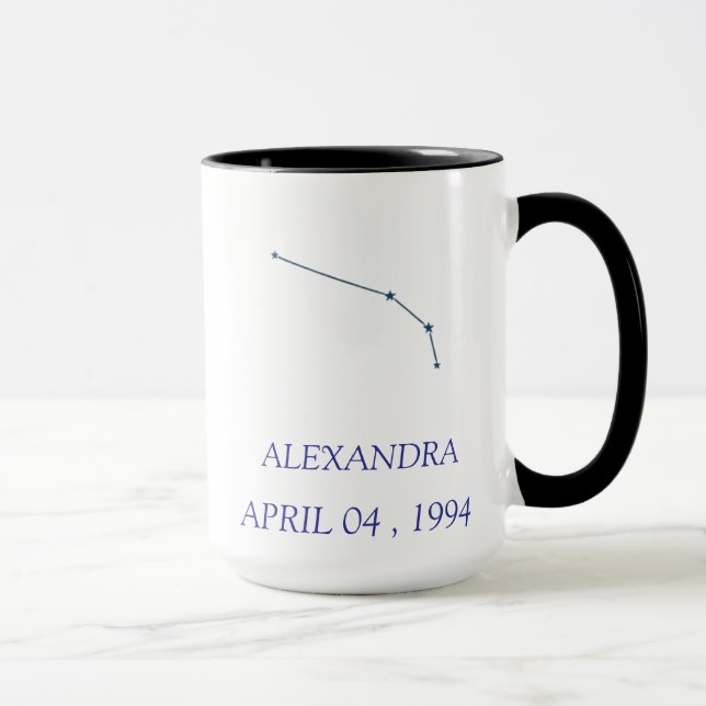 Personalized Aries Constellation Mug - Custom Zodi (Right)