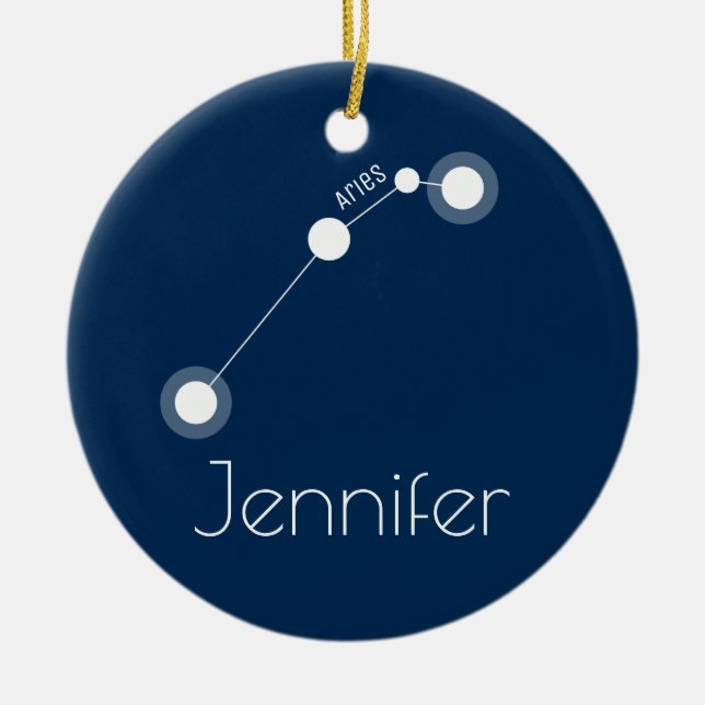 Personalized Aries Constellation Ornament (Front)