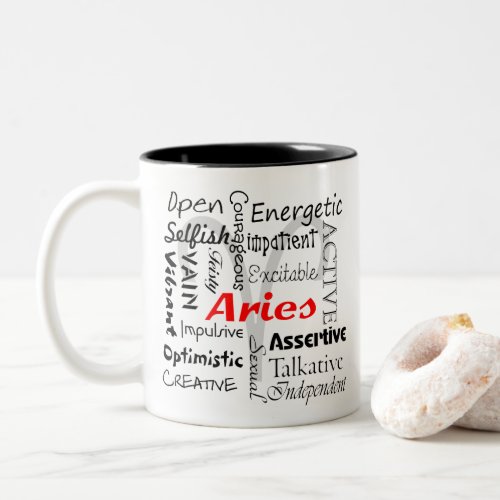 Personalized Aries Zodiac Astrology Collage Two_Tone Coffee Mug