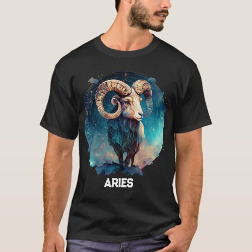 Personalized Aries Zodiac Astrology Ram Birthday T_Shirt