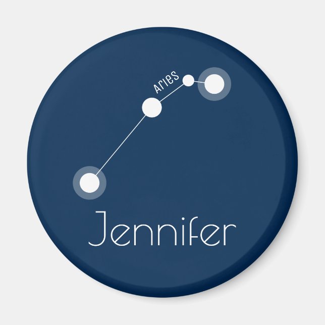 Personalized Aries Zodiac Constellation Magnet (Front)
