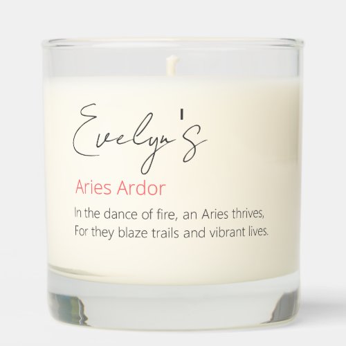 Personalized Aries Zodiac Constellation Scented Candle