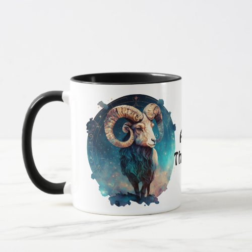 Personalized Aries Zodiac Ram Astrology Mug