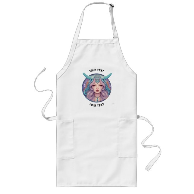PERSONALIZED ARIES ZODIAC SIGN  LONG APRON (Front)