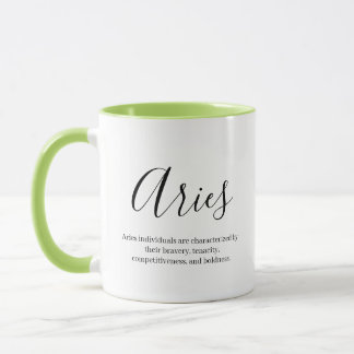 Personalized Aries Zodiac sign Name and traits Mug