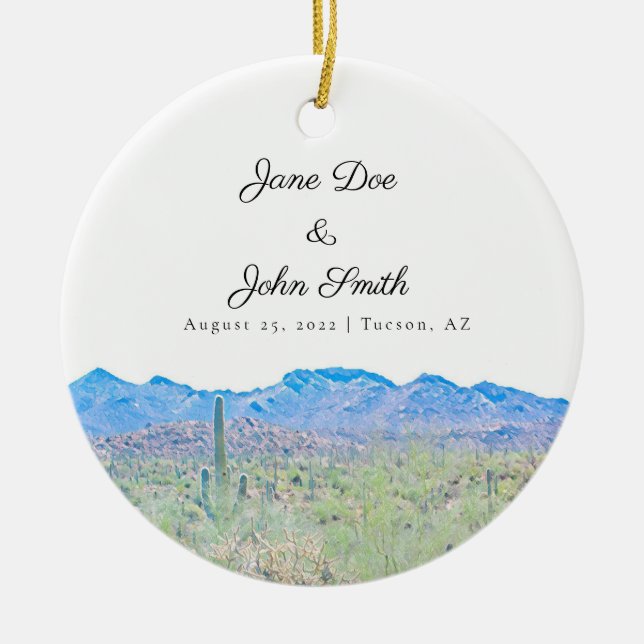 Personalized Arizona Desert Ceramic Ornament (Front)