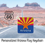 Personalized Arizona Flag  Keychain