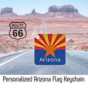 Personalized Arizona Flag  Keychain