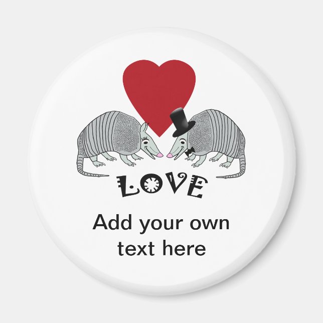 Personalized Armadillo Love Magnet (Front)