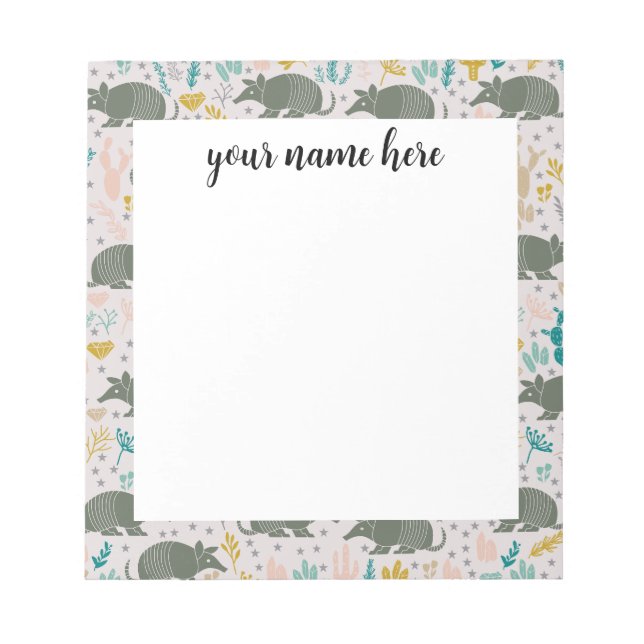 Personalized Armadillo Notepad (Front)