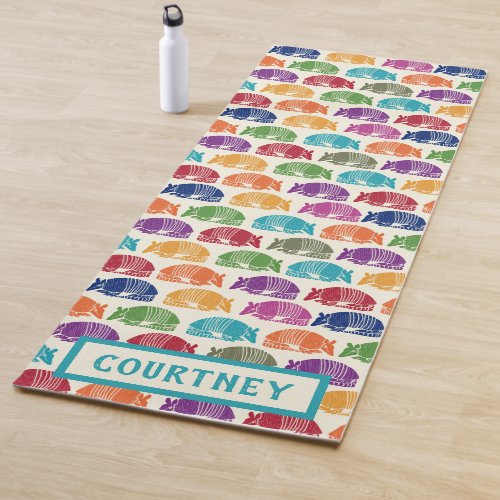 Personalized Armadillos Patterned Yoga Mat