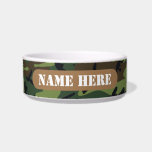 PERSONALIZED ARMY CAMO BOWL<br><div class="desc">Add a splash of military style with this camo pattern food or water bowl for your pet. 

Label can be personalised to suit.</div>