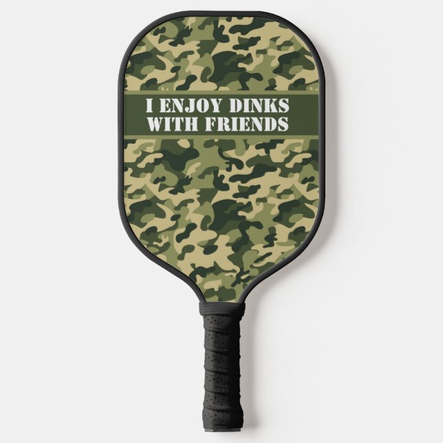 Personalized Army Green Camouflage 2 Pickleball Paddle (Front)