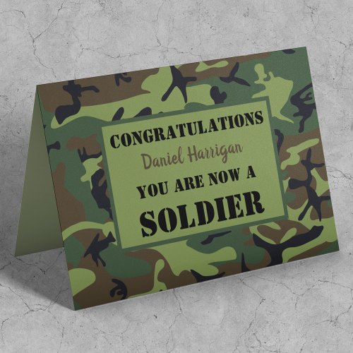 Personalized Army Passing Out Card
