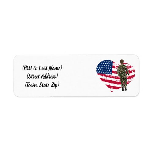 Personalized Army Soldier Return Address Label 