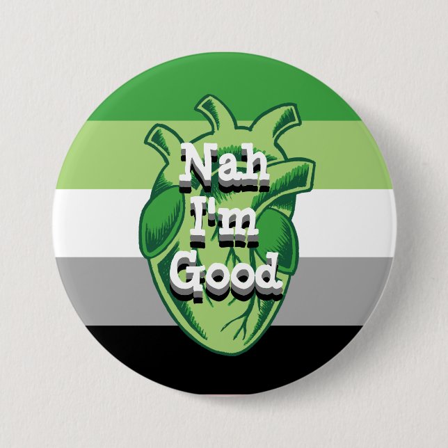 Personalized Aromantic AntiValentines Heart Button (Front)