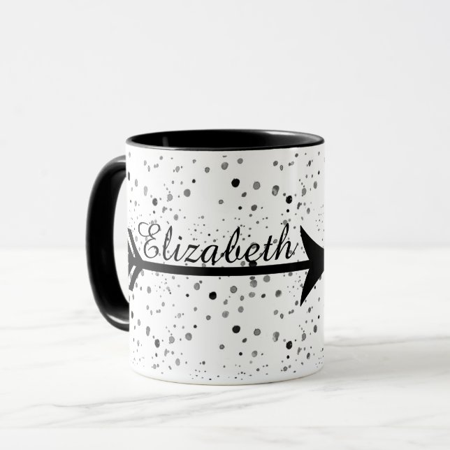 Personalized arrow coffee mug (Front Left)