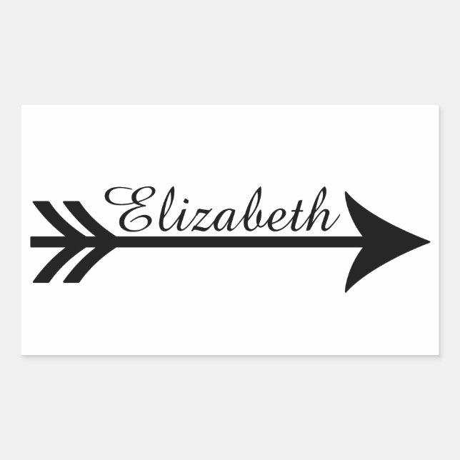 Personalized arrow rectangular sticker (Front)