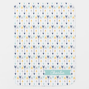 Personalized Arrows Monogram Baby Blanket