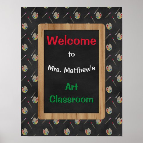 Personalized Art Classroom Poster with Palettes