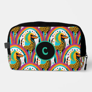 Personalized Art Deco Cheetah Colorful Dopp Kit