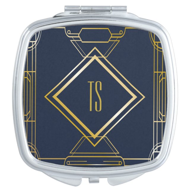 Personalized Art Deco Compact Mirror (Front)