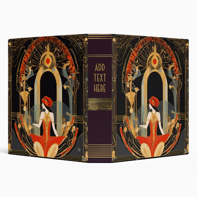 Personalized Art Deco Design 3-Ring Binder (Background)