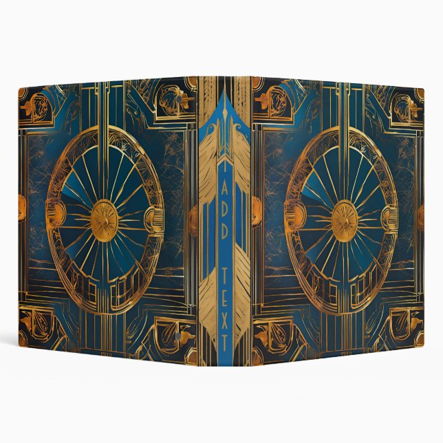 Personalized Art Deco Design 3-Ring Binder (Background)