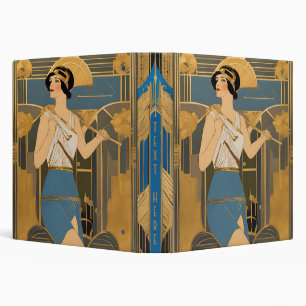 Personalized Art Deco Design 3-Ring Binder